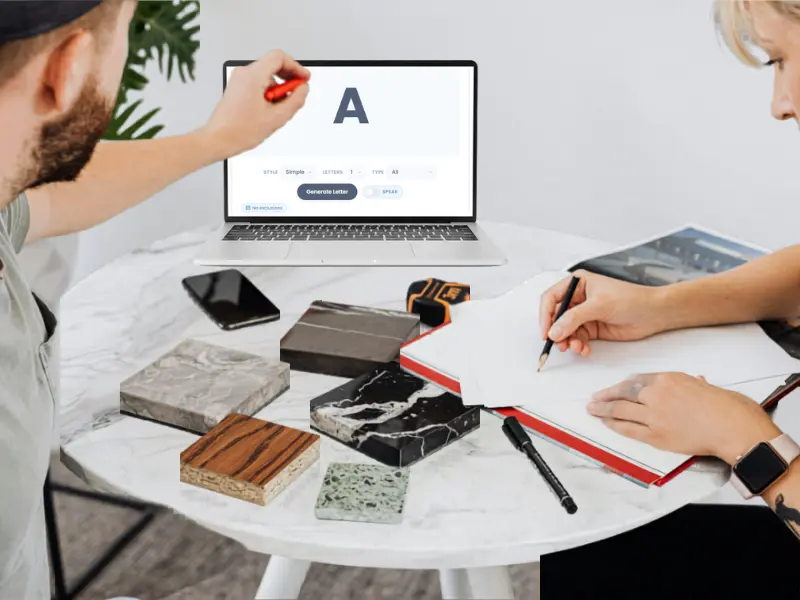 Two people using random letter generator to make a fair group decision